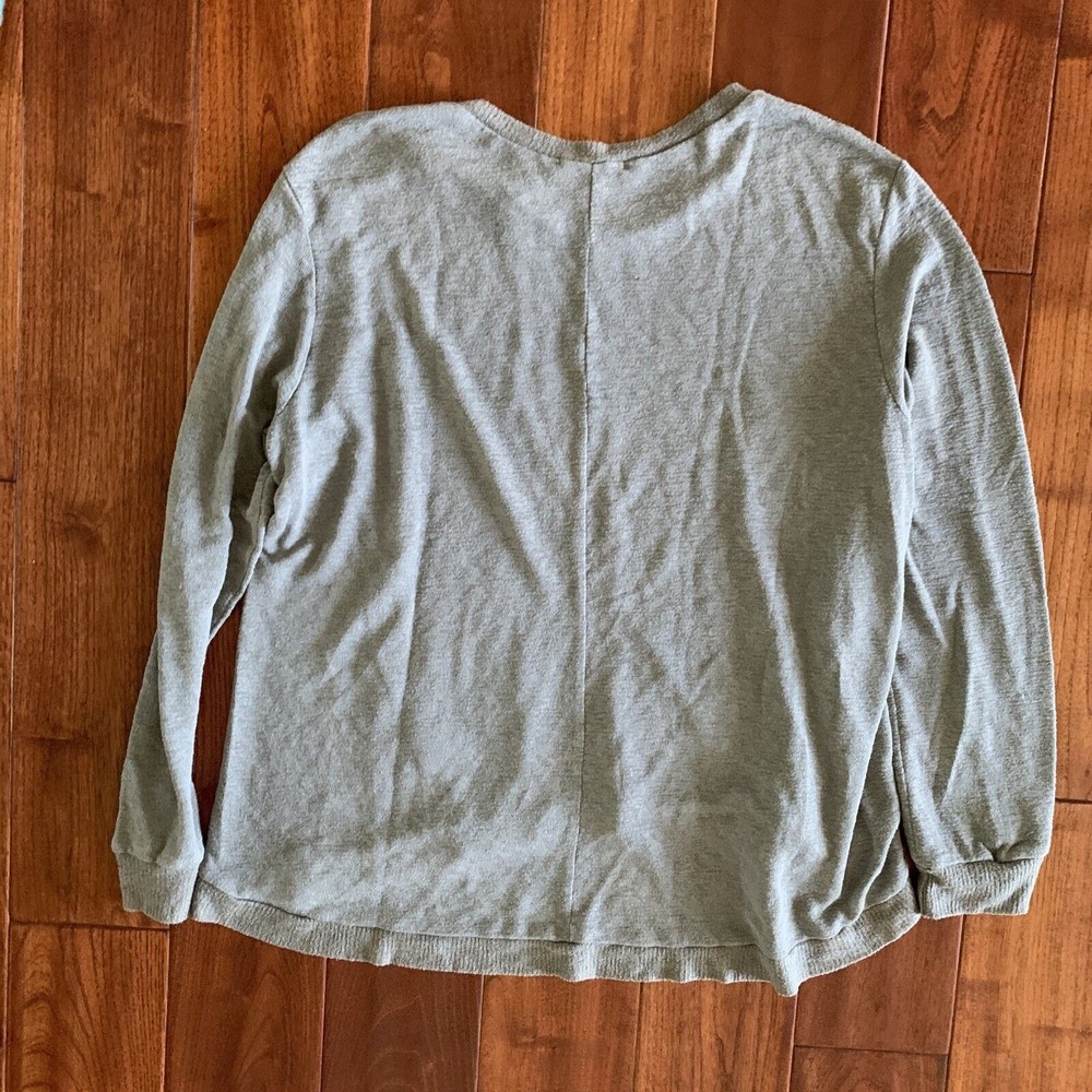 Anthropologie Sleep Till Noon Breezy Sunday Tunic Top M Moss Green Long Sleeve - Picture 5 of 10